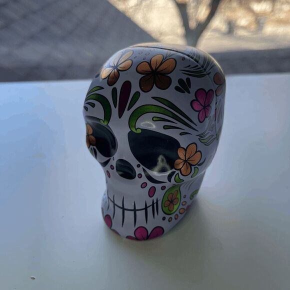 Dia De Los Muertos Day of the Dead Metal Skull Box - Picture 5 of 9
